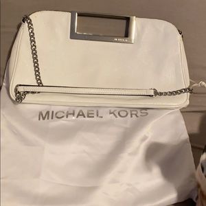 White leather purse